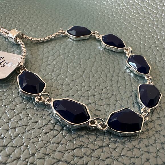 Style&Co Silver Tone and Navy Lariat Bracelet - Picture 3 of 5